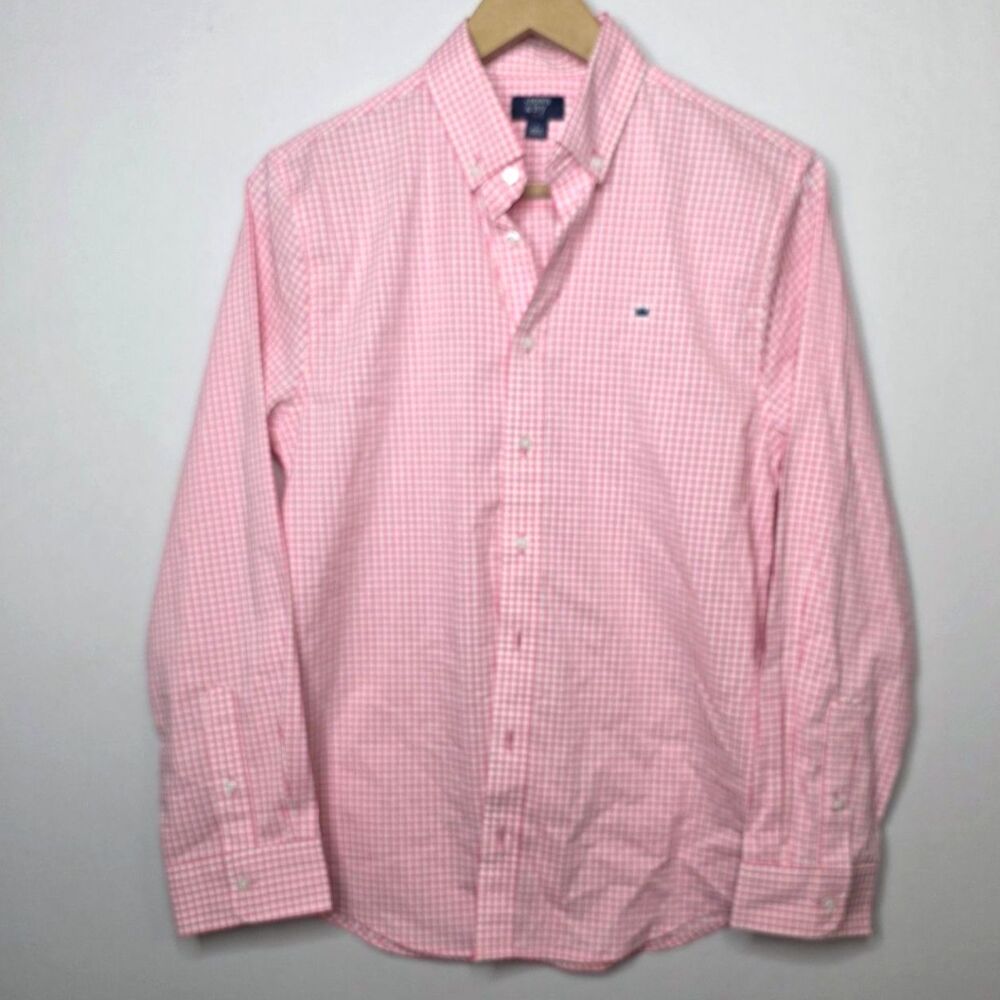 Crown & Ivy Kids Boys Dress Shirt Pink Plaid NWOT Size Large